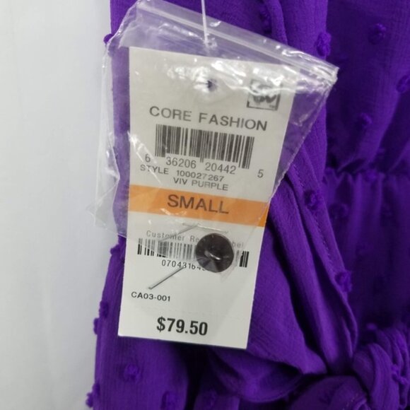 Bar III Purple Swiss Dot Keyhole Halter Romper - Picture 7 of 7